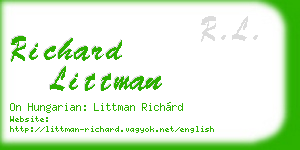 richard littman business card